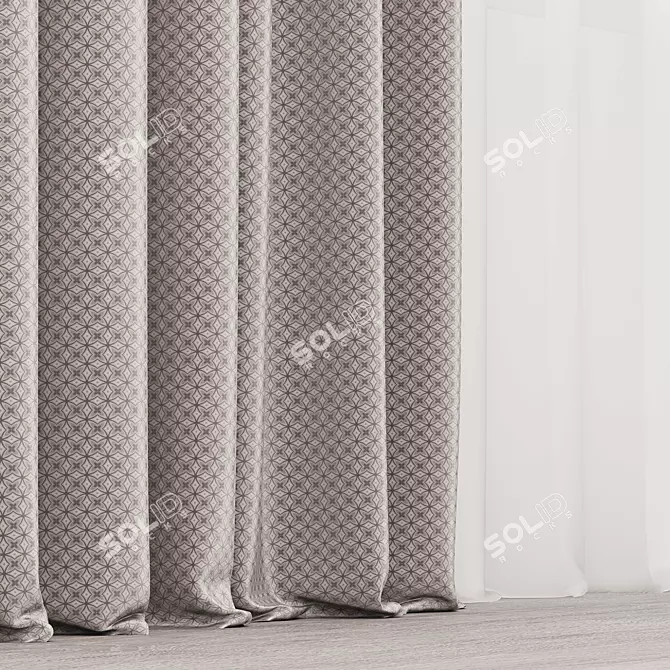 Luxury Geometric Curtains 3D model image 2