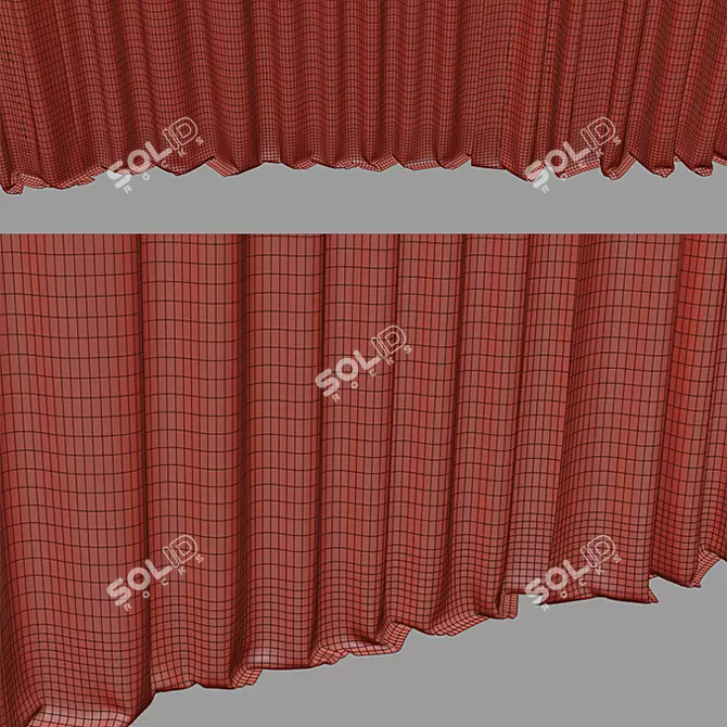 Luxury Geometric Curtains 3D model image 4