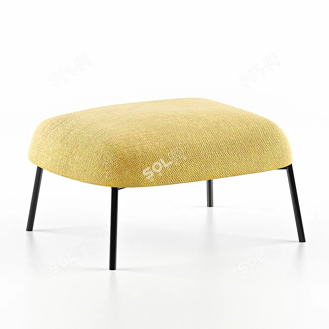  Cozy Upholstered Low Stool 3D model image 1