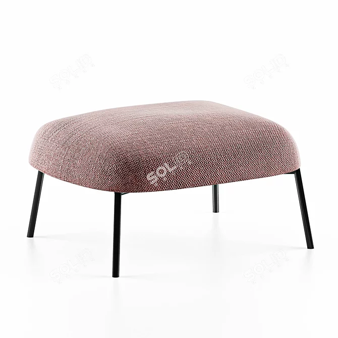  Cozy Upholstered Low Stool 3D model image 4