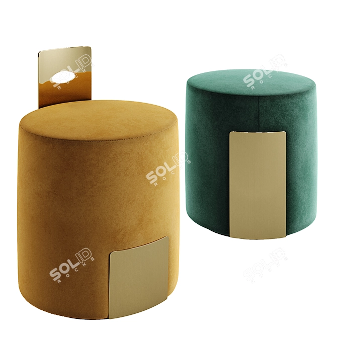 René by Marta Sala: Elegant Pouf of Distinction 3D model image 1