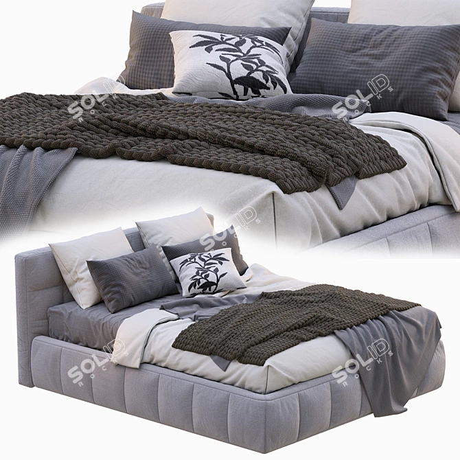 Lecomfort Gaucho Bed: Luxurious Comfort in a Sleek Design 3D model image 6