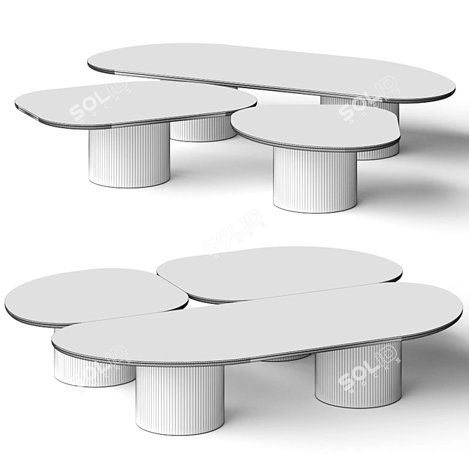 Modern Atollo Coffee Table by Dall'Agnese 3D model image 2