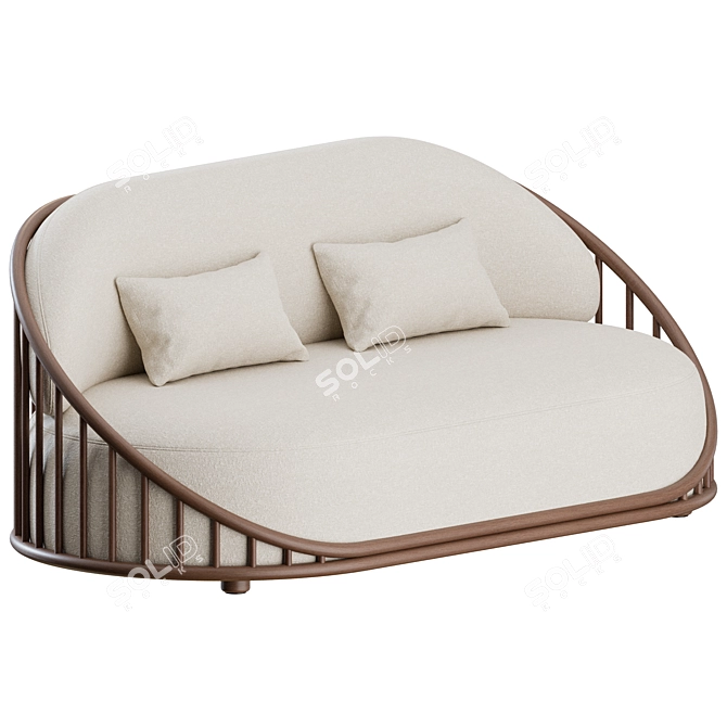 Modern Cask 2-Seat Sofa 3D model image 1