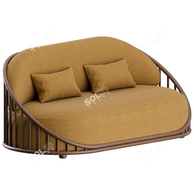 Modern Cask 2-Seat Sofa 3D model image 2