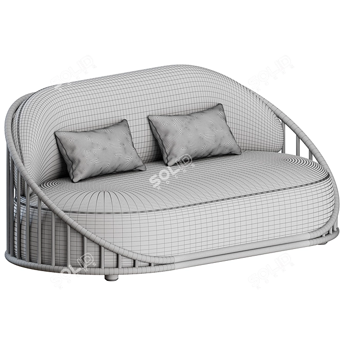 Modern Cask 2-Seat Sofa 3D model image 3