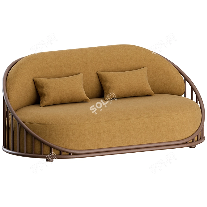Modern Cask 2-Seat Sofa 3D model image 5