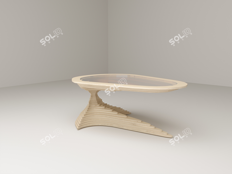Nature-inspired Wooden Table 3D model image 1