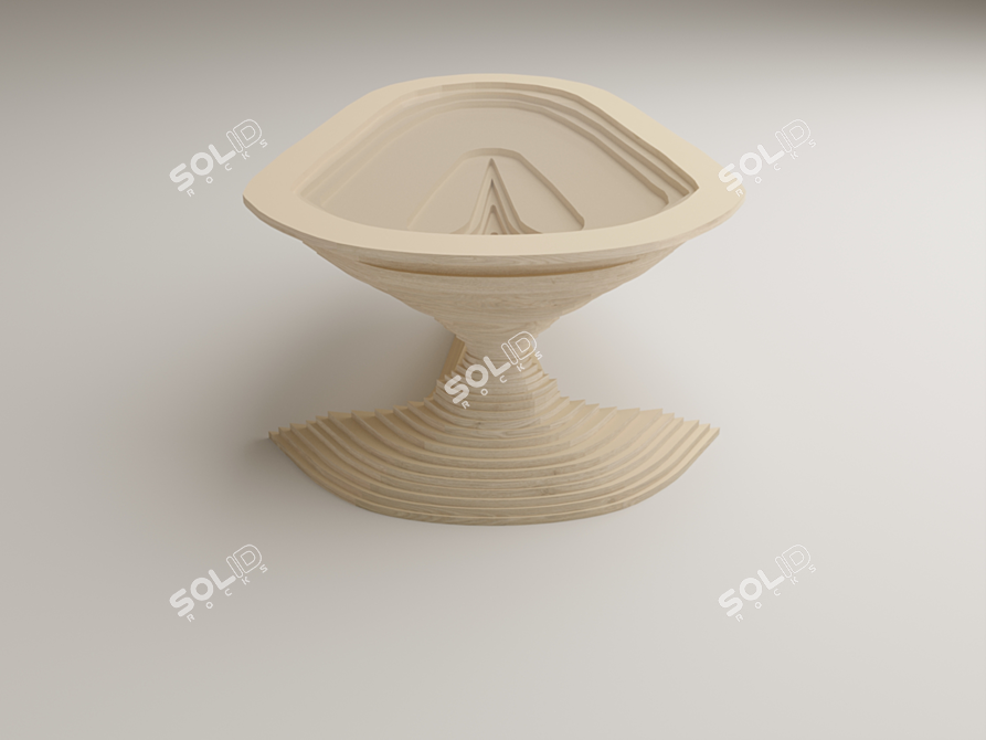 Nature-inspired Wooden Table 3D model image 3