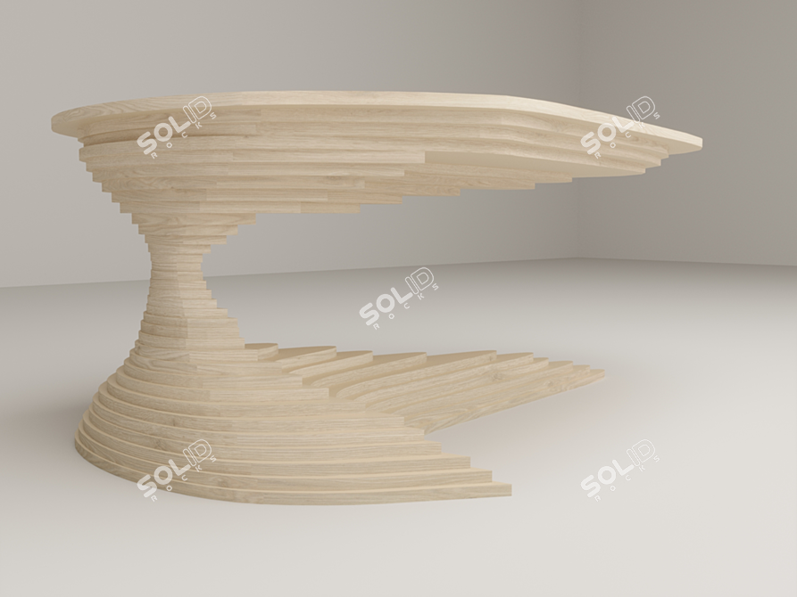 Nature-inspired Wooden Table 3D model image 4