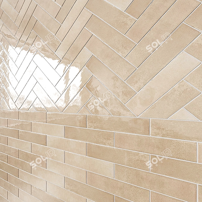 Dual Gres Luken: Glossy Ceramic Wall Tiles 3D model image 2
