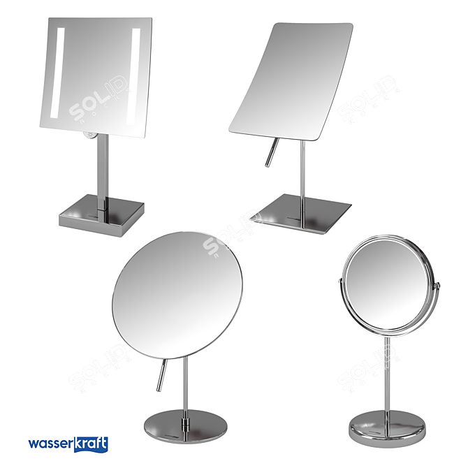 Illuminated Magnifying Bathroom Mirror 3D model image 1