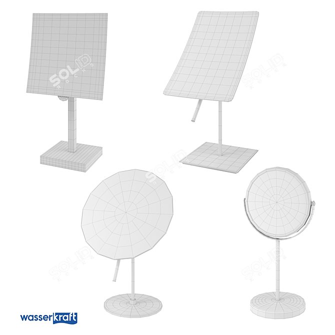 Illuminated Magnifying Bathroom Mirror 3D model image 2