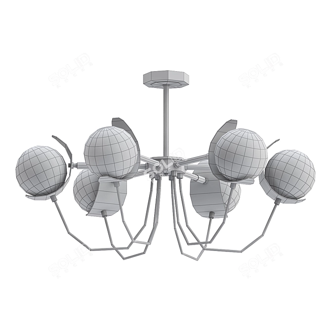 Industrial Black Ceiling Chandelier 3D model image 2