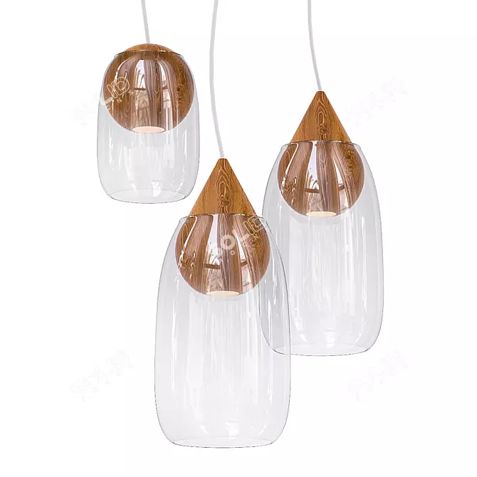 Modern Liuku Pendant with Double Trnk Design 3D model image 1