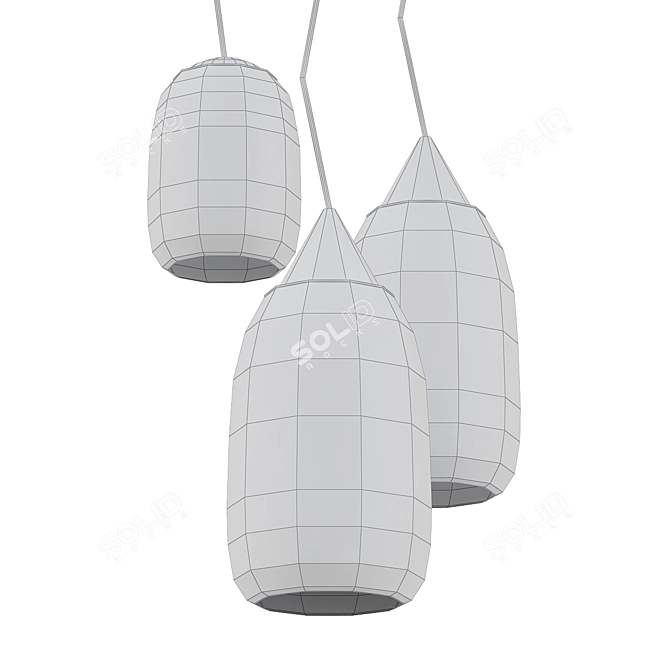 Modern Liuku Pendant with Double Trnk Design 3D model image 2