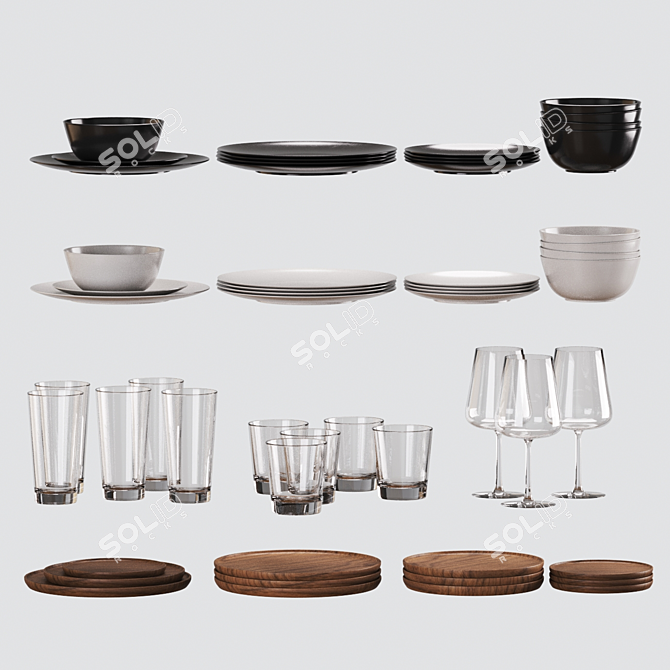 Essential Cookware Set for Organized Kitchen 3D model image 4