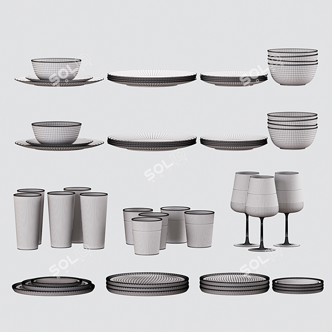 Essential Cookware Set for Organized Kitchen 3D model image 5