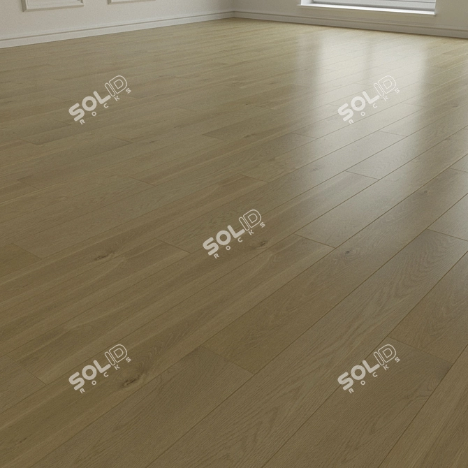 Premium Oak Laminate Flooring 3D model image 2