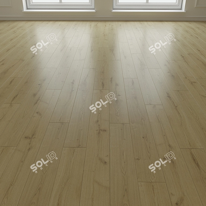 Sleek Oak Laminate Flooring 3D model image 3