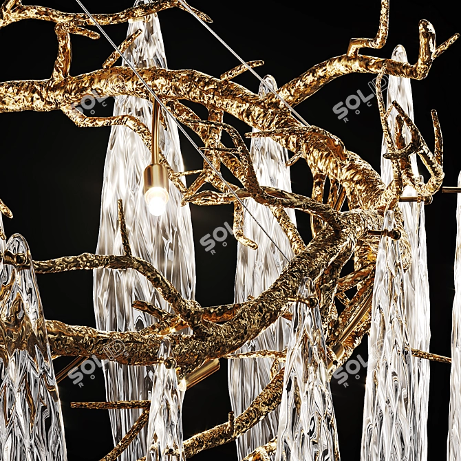 Autumn Elegance: Handmade Brass Art Chandelier 3D model image 3