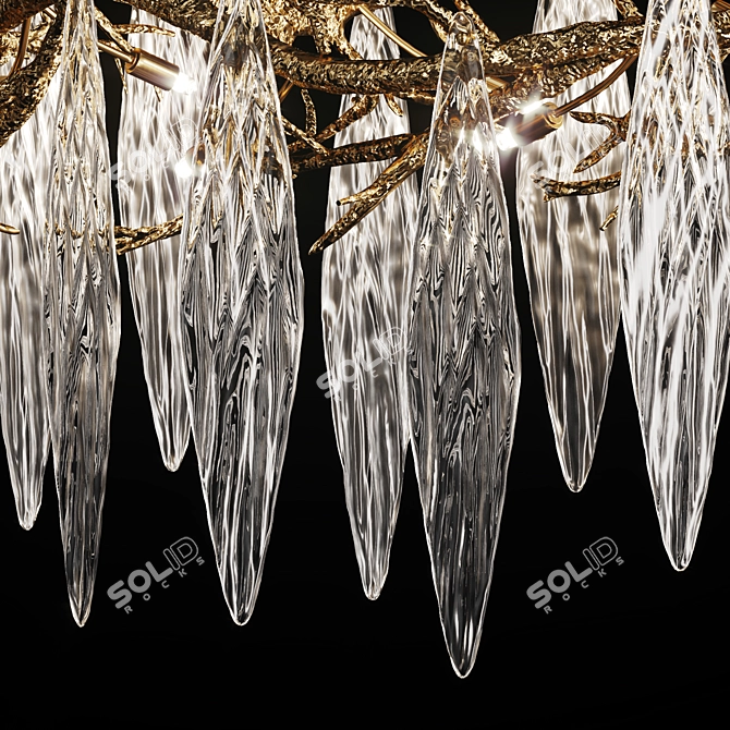 Autumn Elegance: Handmade Brass Art Chandelier 3D model image 8