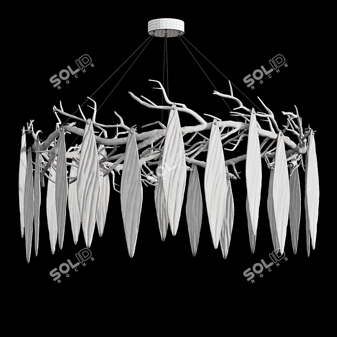 Autumn Elegance: Handmade Brass Art Chandelier 3D model image 10