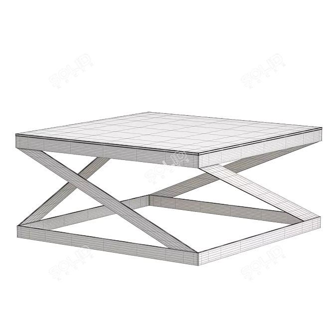 Modern Glass Top LOFT Table 3D model image 2