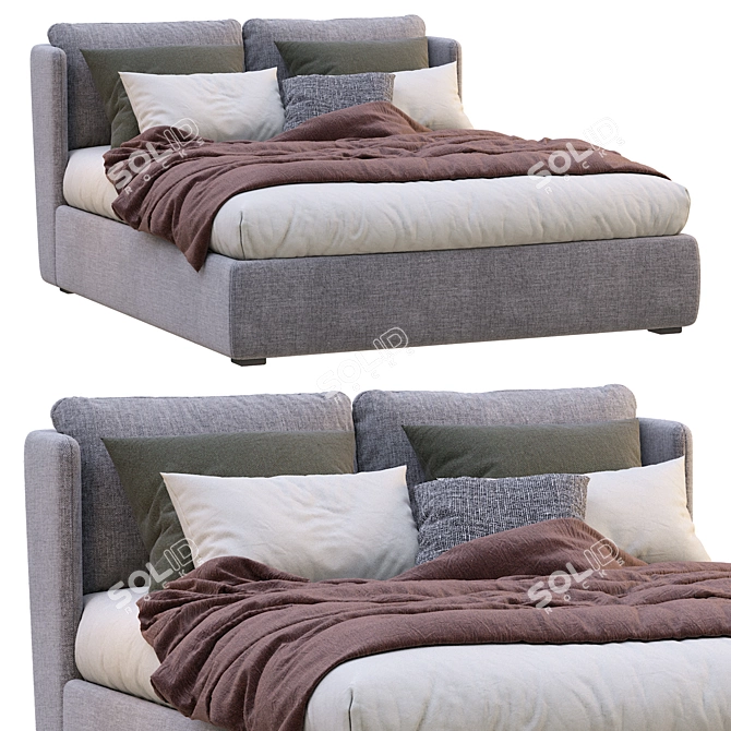 Luxurious Meridiani Bed KIRA: Elegant and Timeless 3D model image 5