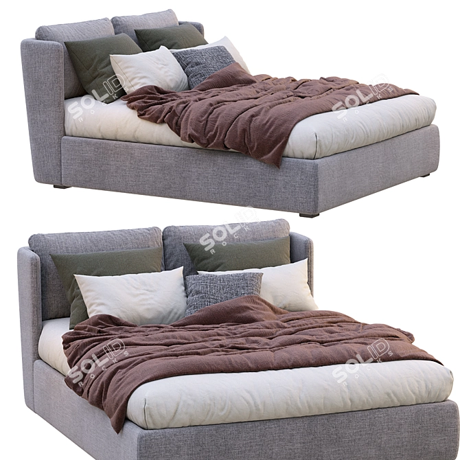 Luxurious Meridiani Bed KIRA: Elegant and Timeless 3D model image 6