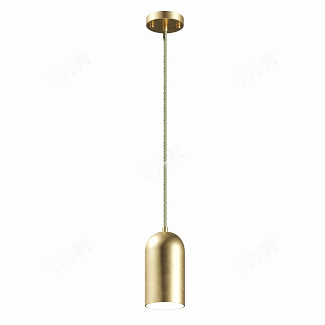 Modern LED Pendant with Rounded Cylindrical Shade- HENNI 3D model image 1