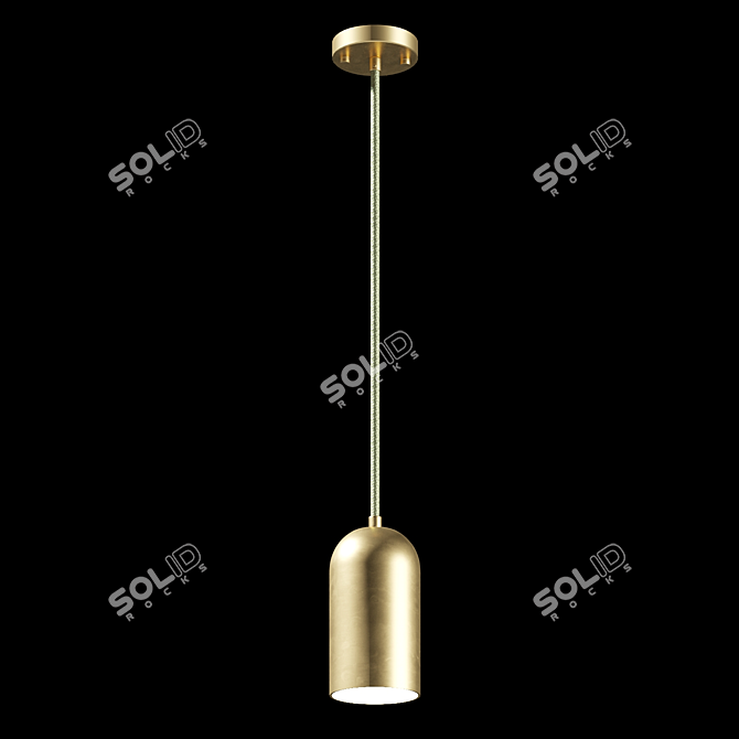 Modern LED Pendant with Rounded Cylindrical Shade- HENNI 3D model image 2