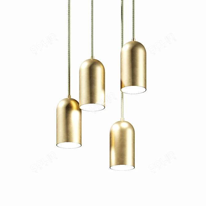 Modern LED Pendant with Rounded Cylindrical Shade- HENNI 3D model image 3