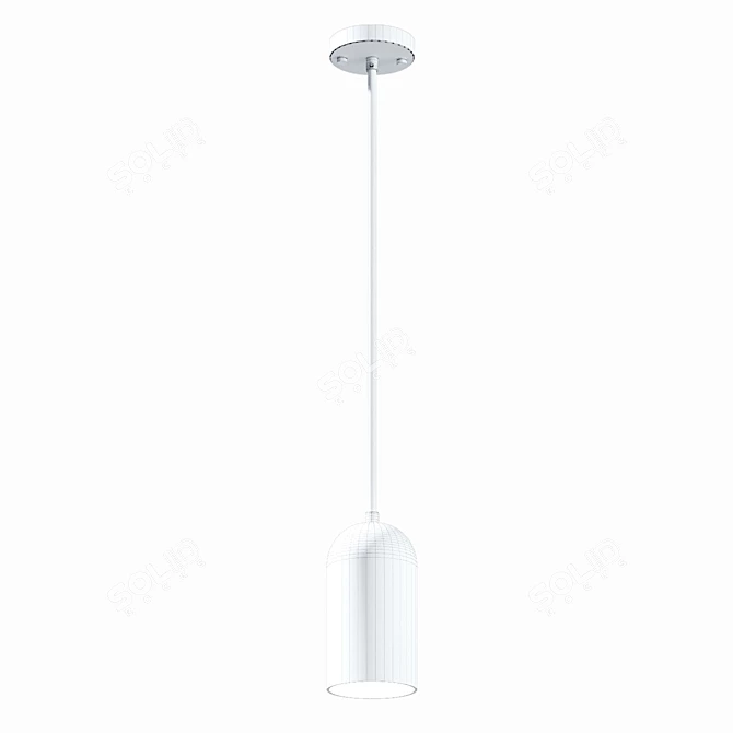 Modern LED Pendant with Rounded Cylindrical Shade- HENNI 3D model image 4