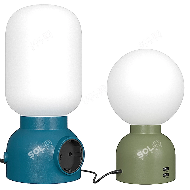 Plug Lamp: The Ultimate Desktop Lighting Solution 3D model image 1