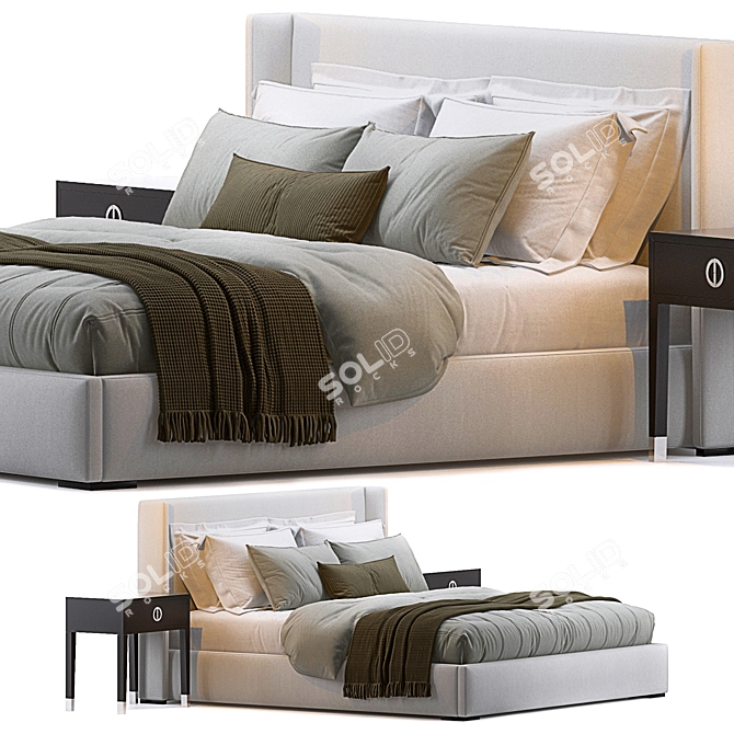 Luxurious Lawson Bed 3D model image 1