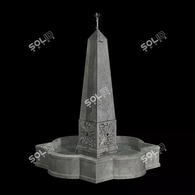 Campania Obelisk Fountain: Majestic Alpine Stone 3D model image 9