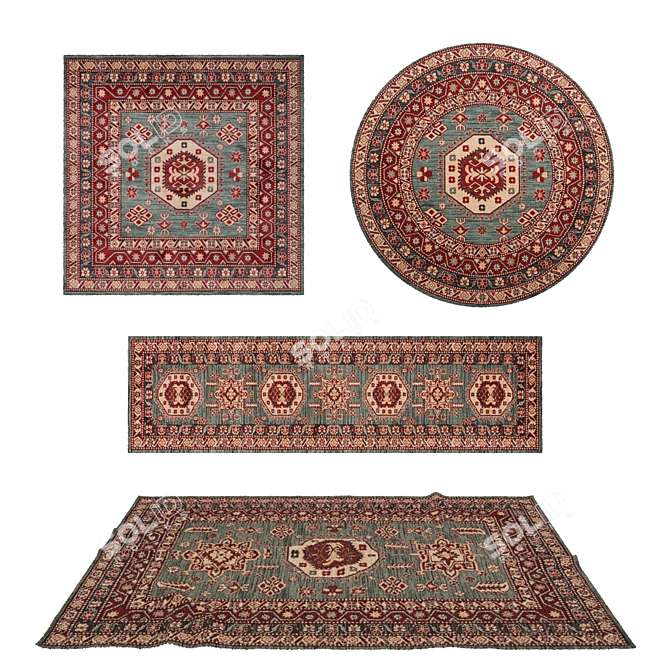 Versatile Rug Set: 8 High-quality Options 3D model image 1