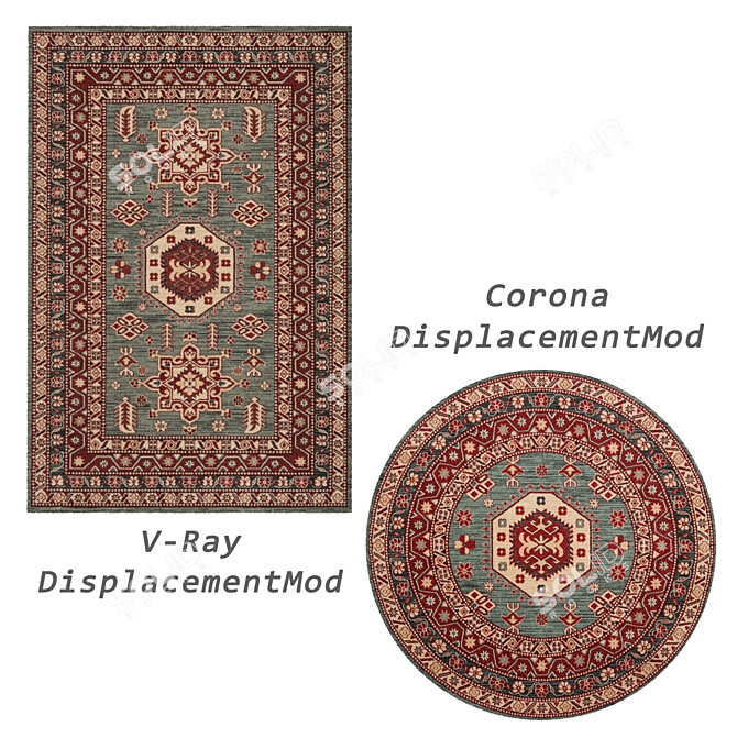 Versatile Rug Set: 8 High-quality Options 3D model image 2