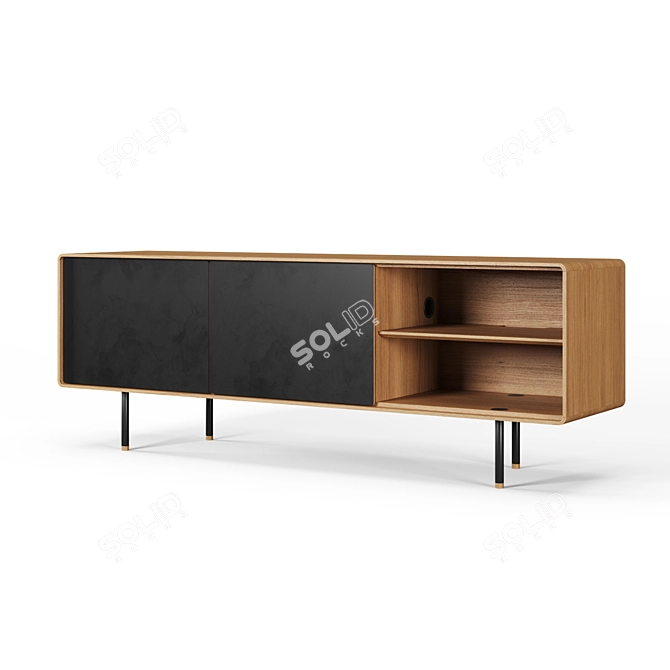 Fina 180 Sideboard by Gazzda: Sleek Design, Spacious Storage 3D model image 1