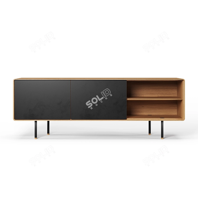 Fina 180 Sideboard by Gazzda: Sleek Design, Spacious Storage 3D model image 2