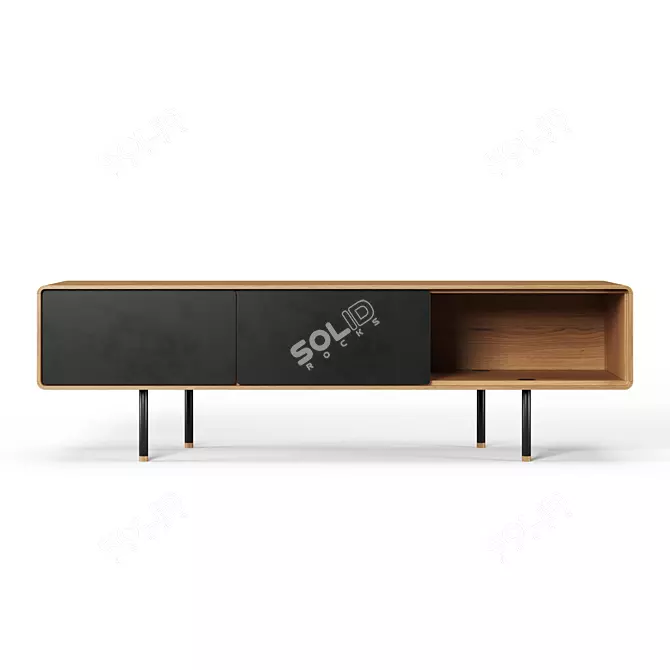 Sleek Fina Lowboard 160cm 3D model image 2