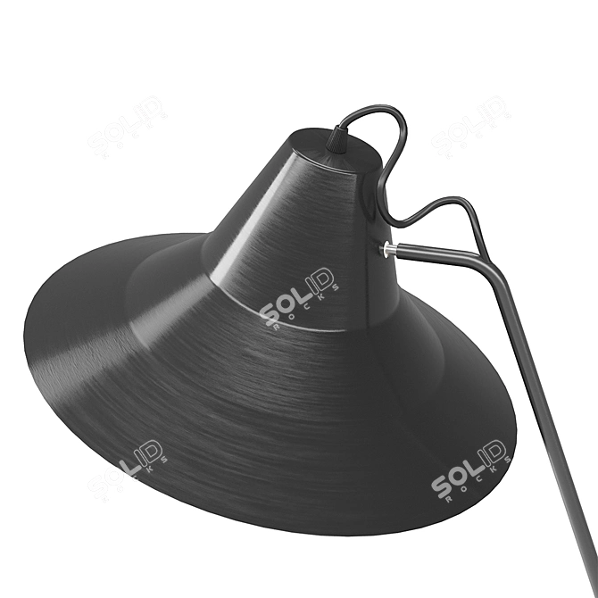 Marble Base Lamp with Metal Shade 3D model image 2