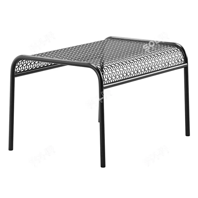 Sleek Mesh Ottoman - Blu Dot 3D model image 1