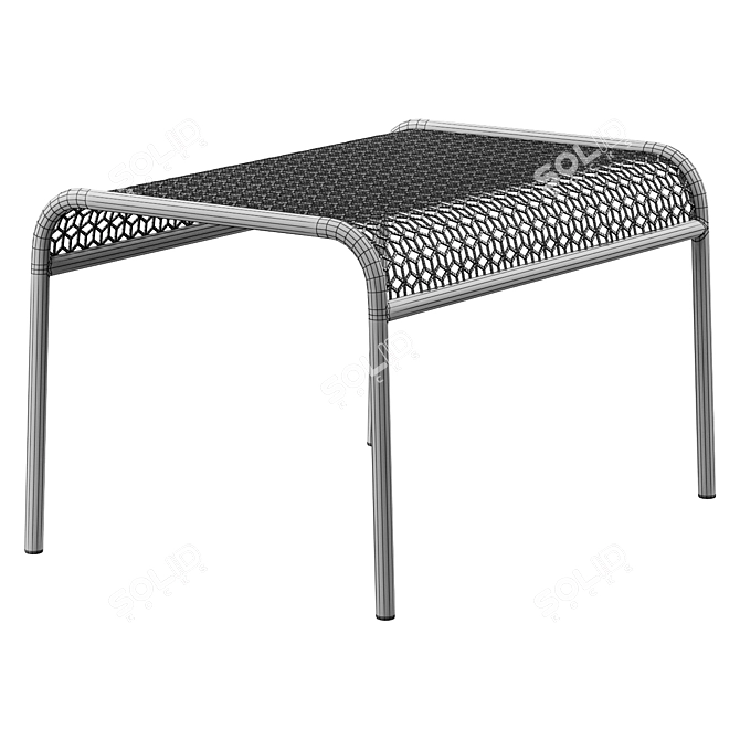 Sleek Mesh Ottoman - Blu Dot 3D model image 4