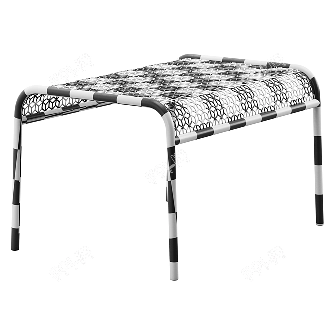 Sleek Mesh Ottoman - Blu Dot 3D model image 5