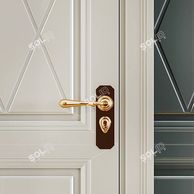 Elegant Classic Interior Doors 3D model image 2