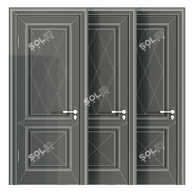 Elegant Classic Interior Doors 3D model image 3