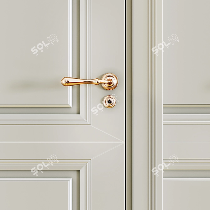 Elegant Classic Interior Doors 3D model image 2