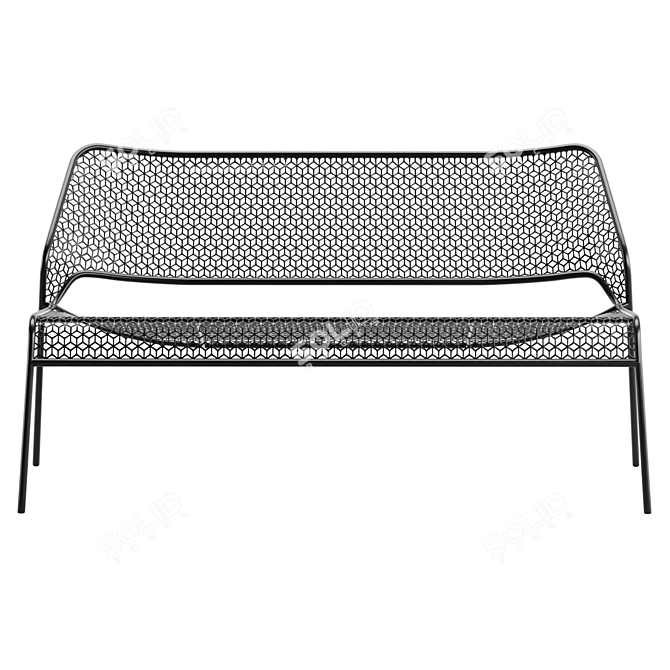 Sleek Mesh Settee: Contemporary Comfort 3D model image 2